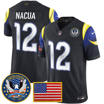 Men's Los Angeles Rams 2025 "United States 250th Anniversary Patch" Vapor Limited Jersey - All Stitched