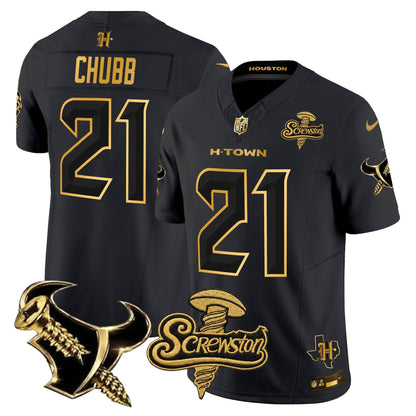 Houston Texans DJ Screw Gold Vapor Limited Jersey - Stitched