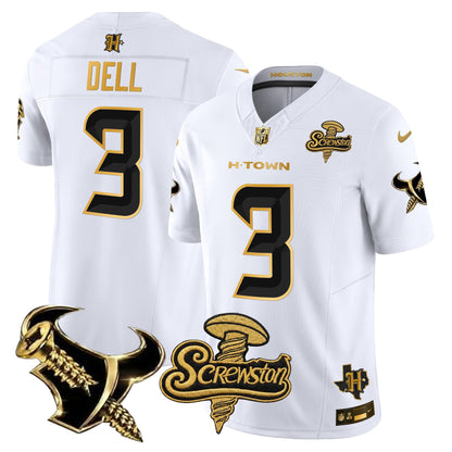Houston Texans DJ Screw Gold Vapor Limited Jersey - Stitched