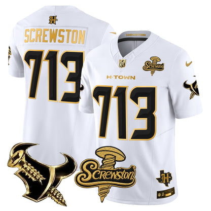 Houston Texans DJ Screw Gold Vapor Limited Jersey - Stitched