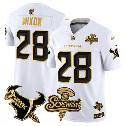 Houston Texans DJ Screw Gold Vapor Limited Jersey - Stitched