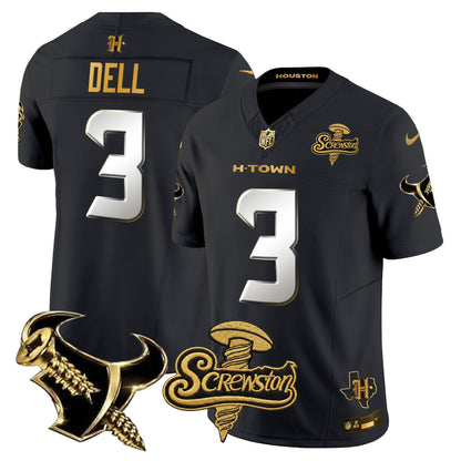 Houston Texans DJ Screw Gold Vapor Limited Jersey - Stitched