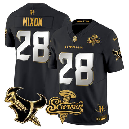 Houston Texans DJ Screw Gold Vapor Limited Jersey - Stitched