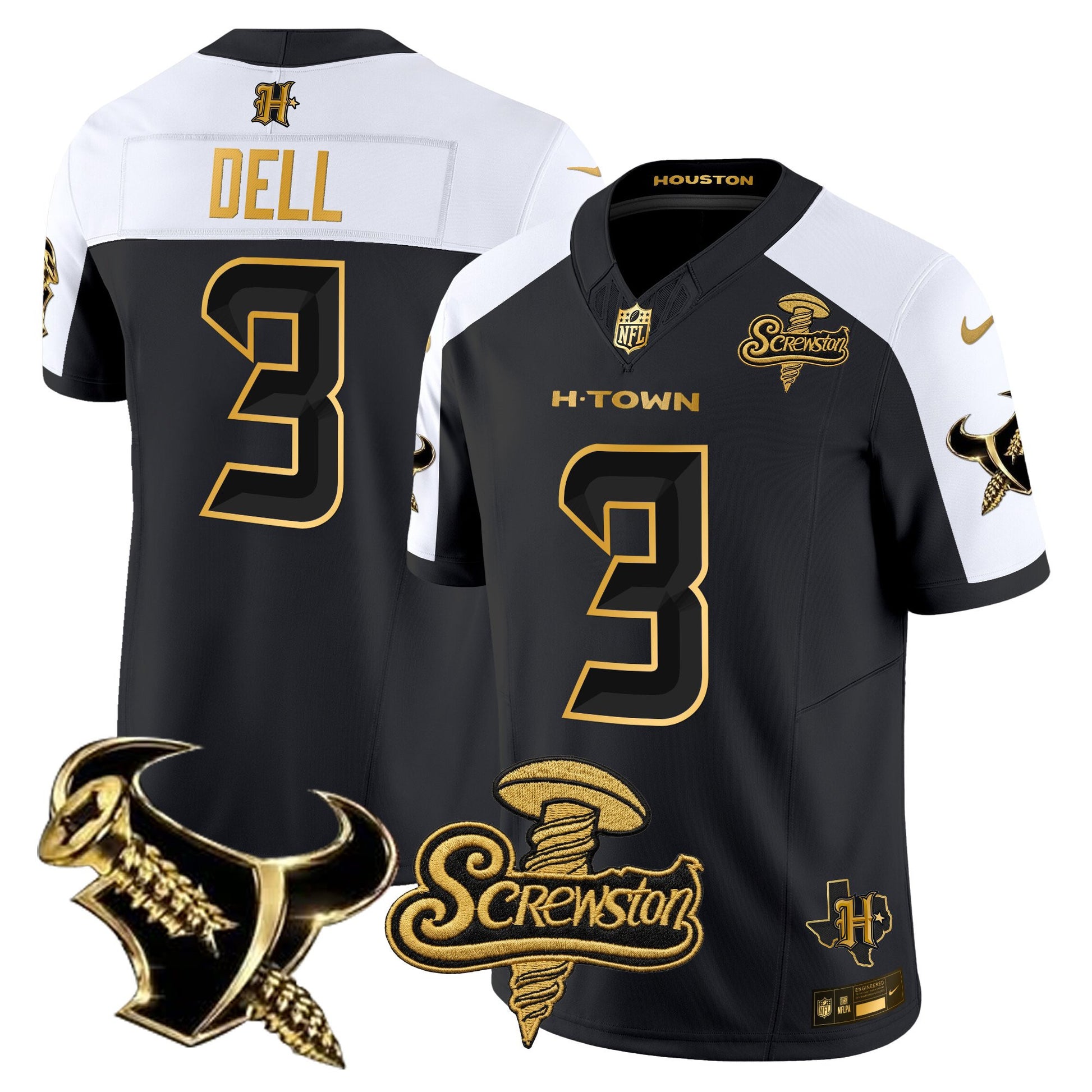 Houston Texans DJ Screw Gold Vapor Limited Jersey - Stitched