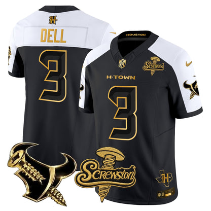 Houston Texans DJ Screw Gold Vapor Limited Jersey - Stitched