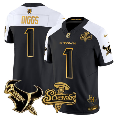 Houston Texans DJ Screw Gold Vapor Limited Jersey - Stitched