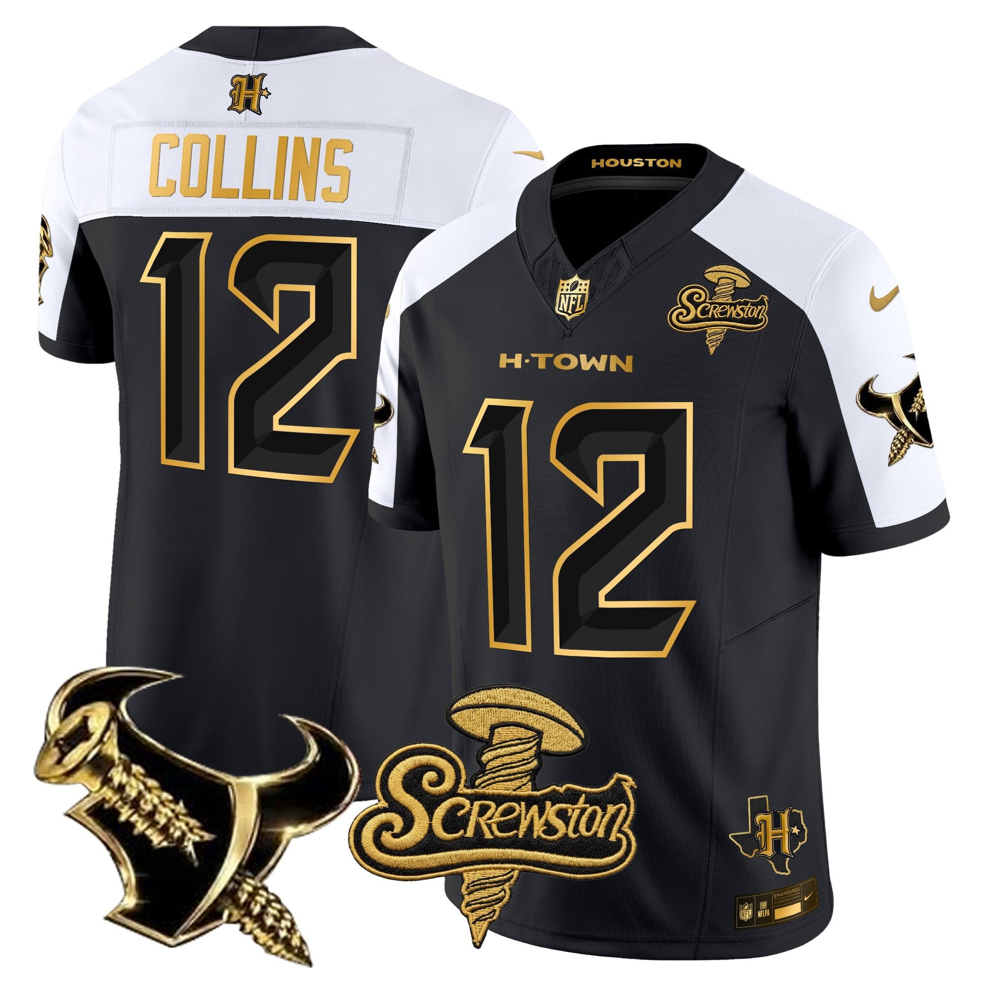 Houston Texans DJ Screw Gold Vapor Limited Jersey - Stitched