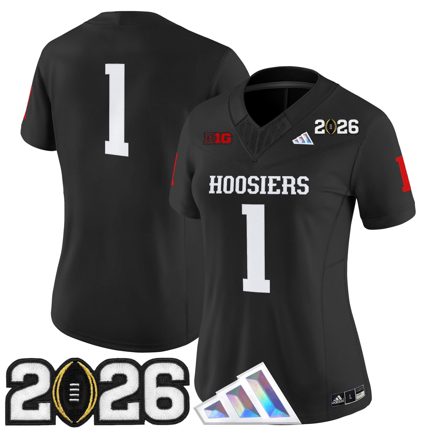 Women's Indiana Hoosiers 2026 CFP Final Patch Vapor Limited Jersey V4 - All Stitched