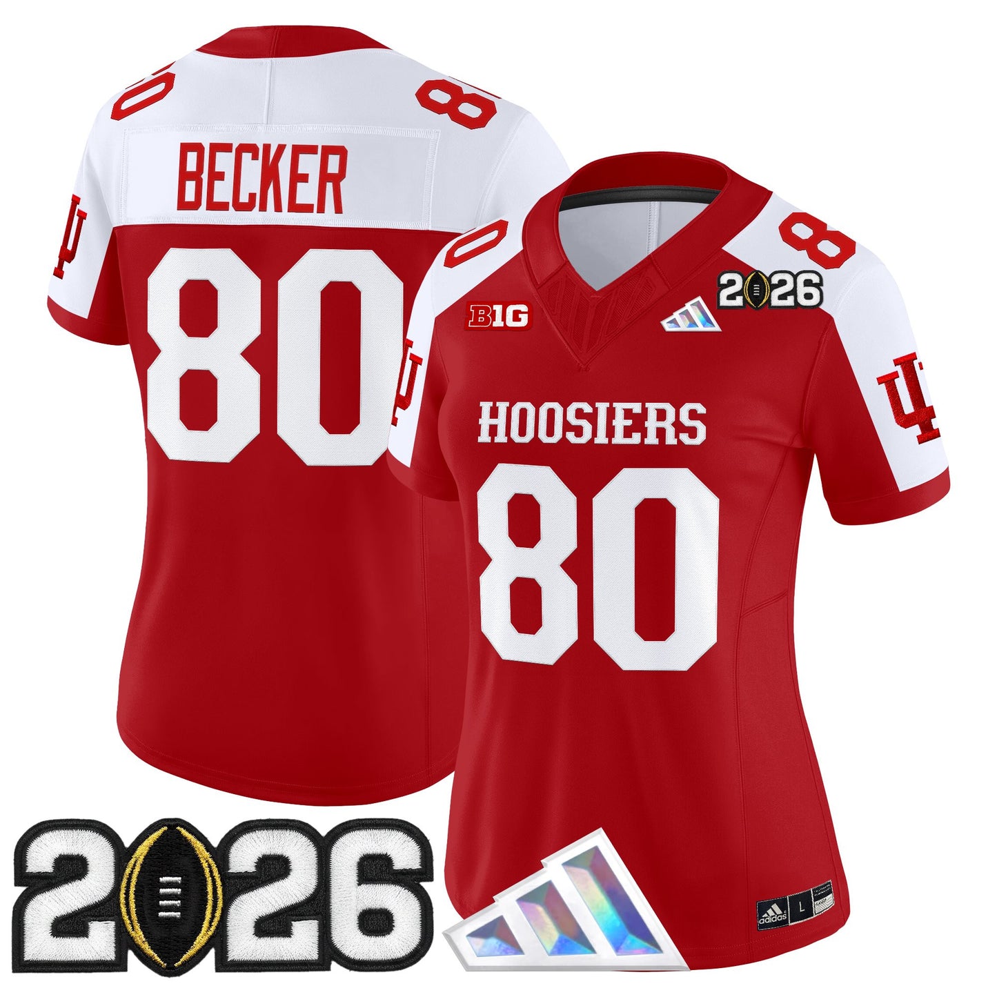 Women's Indiana Hoosiers 2026 CFP Final Patch Vapor Limited Jersey V4 - All Stitched