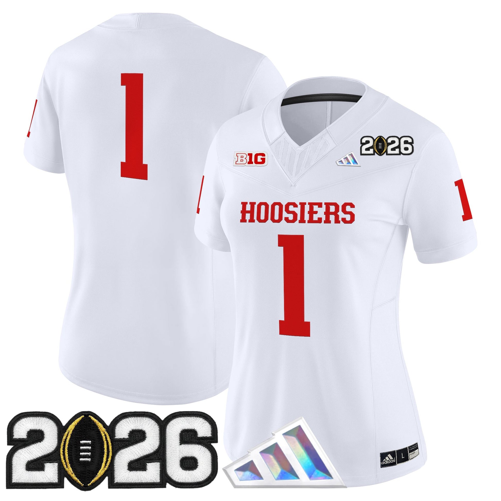 Women's Indiana Hoosiers 2026 CFP Final Patch Vapor Limited Jersey V4 - All Stitched