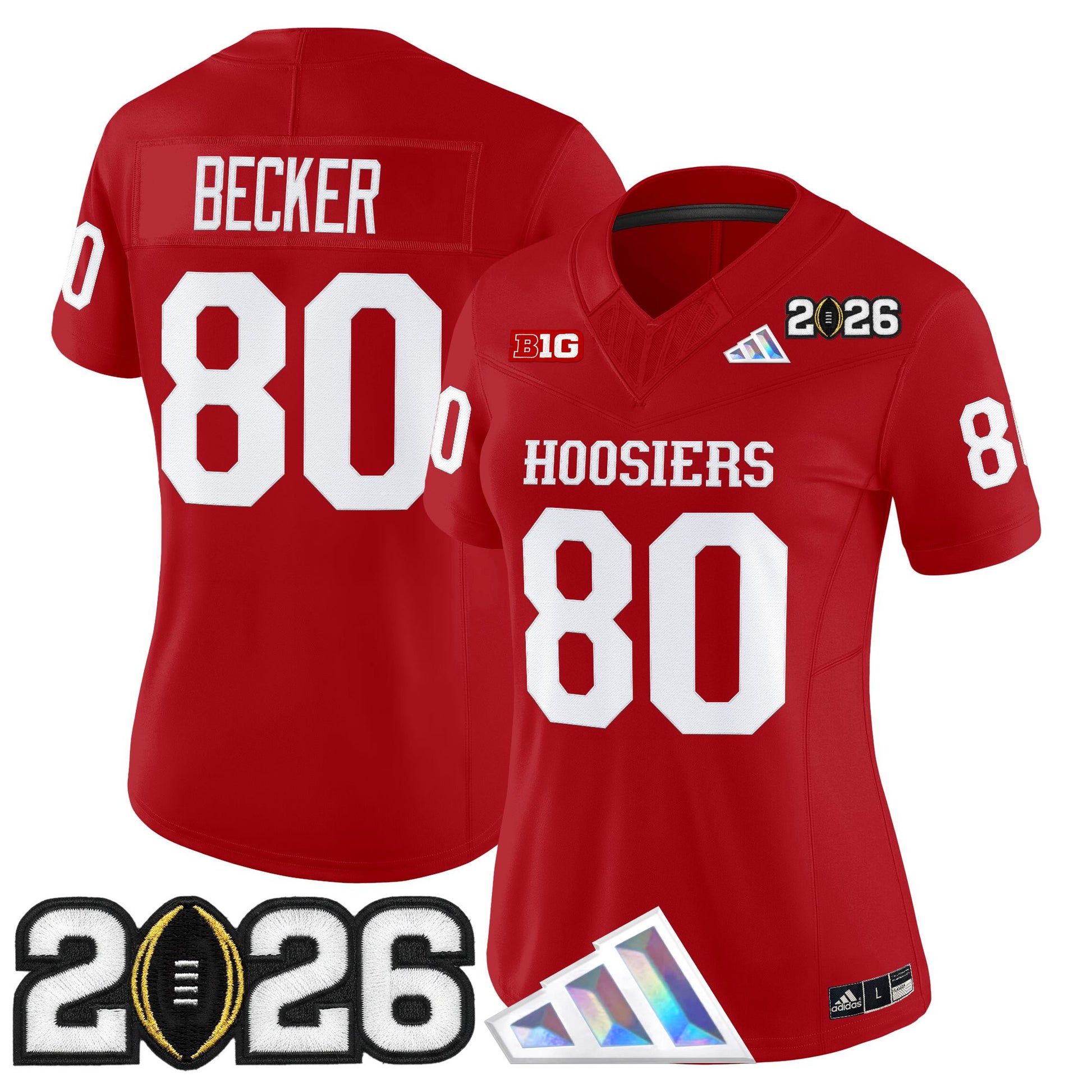 Women's Indiana Hoosiers 2026 CFP Final Patch Vapor Limited Jersey V4 - All Stitched