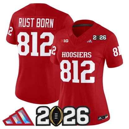 Women's Indiana Hoosiers 2026 CFP Final Patch Vapor Limited Jersey V4 - All Stitched