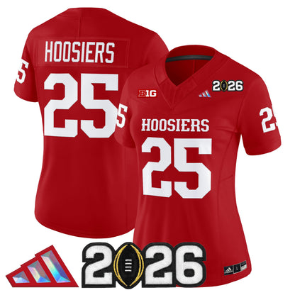 Women's Indiana Hoosiers 2026 CFP Final Patch Vapor Limited Jersey V4 - All Stitched