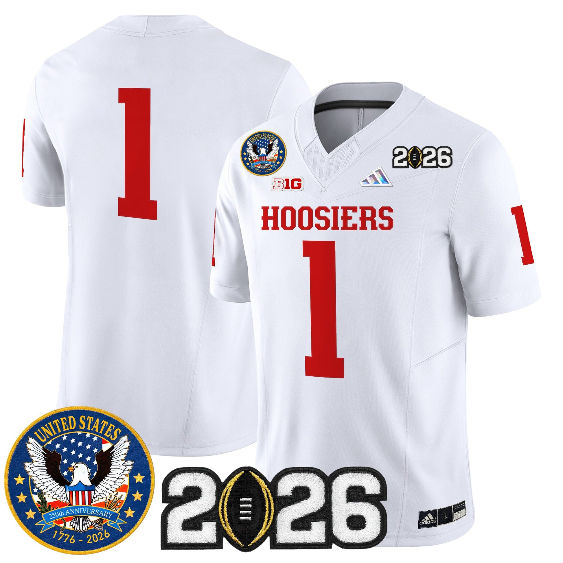 Men's Indiana Hoosiers "United States 250th Anniversary Patch" Vapor Limited Jersey - All Stitched
