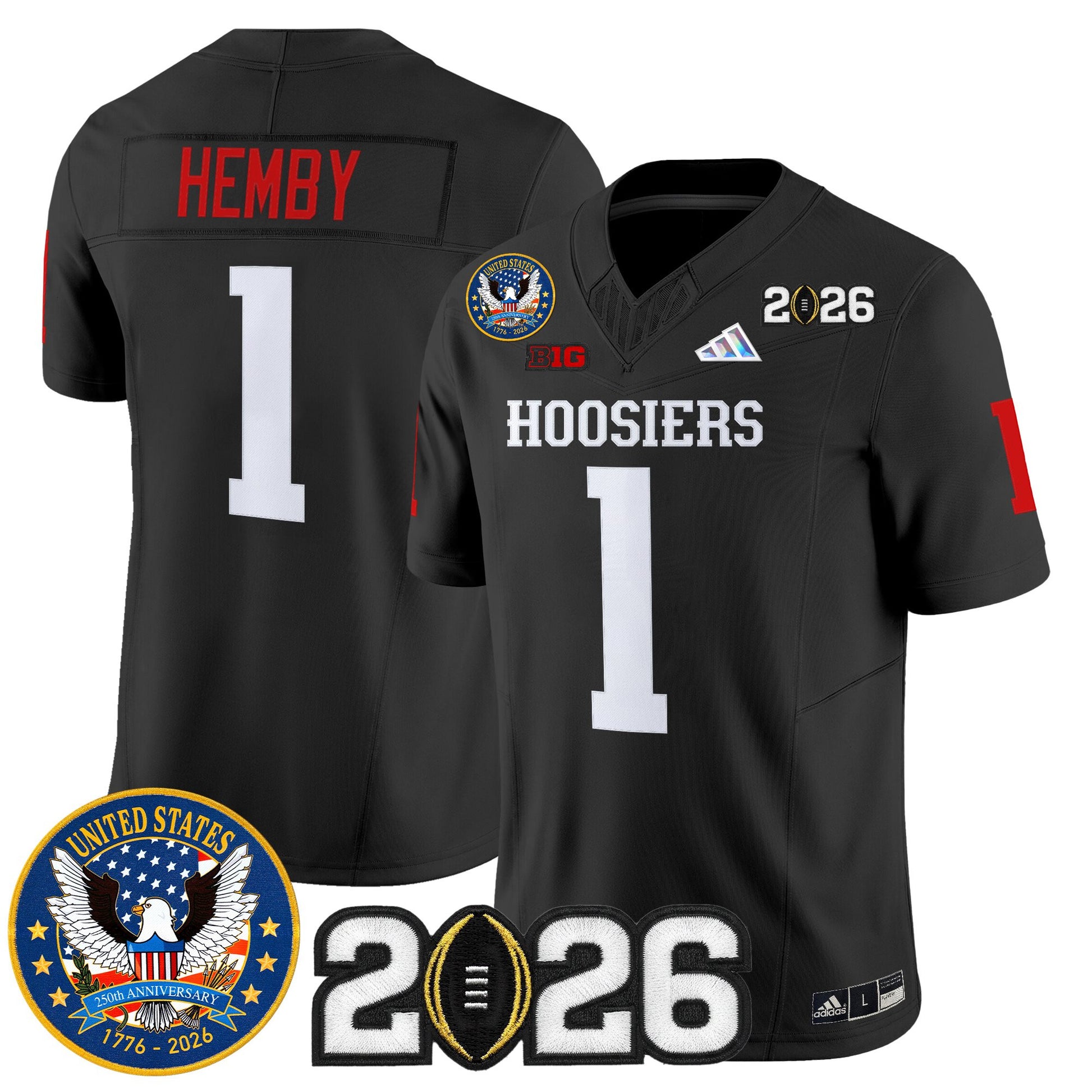 Men's Indiana Hoosiers "United States 250th Anniversary Patch" Vapor Limited Jersey - All Stitched