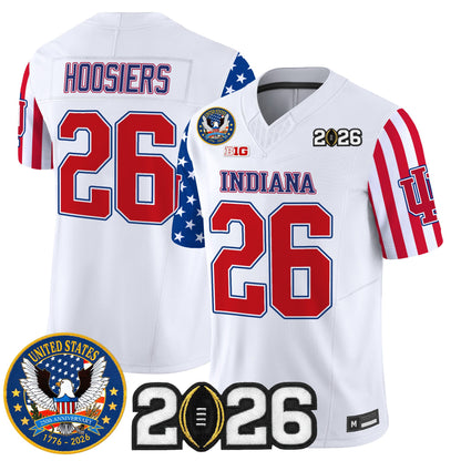 Men's Indiana Hoosiers "America250 Edition" Vapor Limited Jersey - 2026 CFP Final Patch - All Stitched