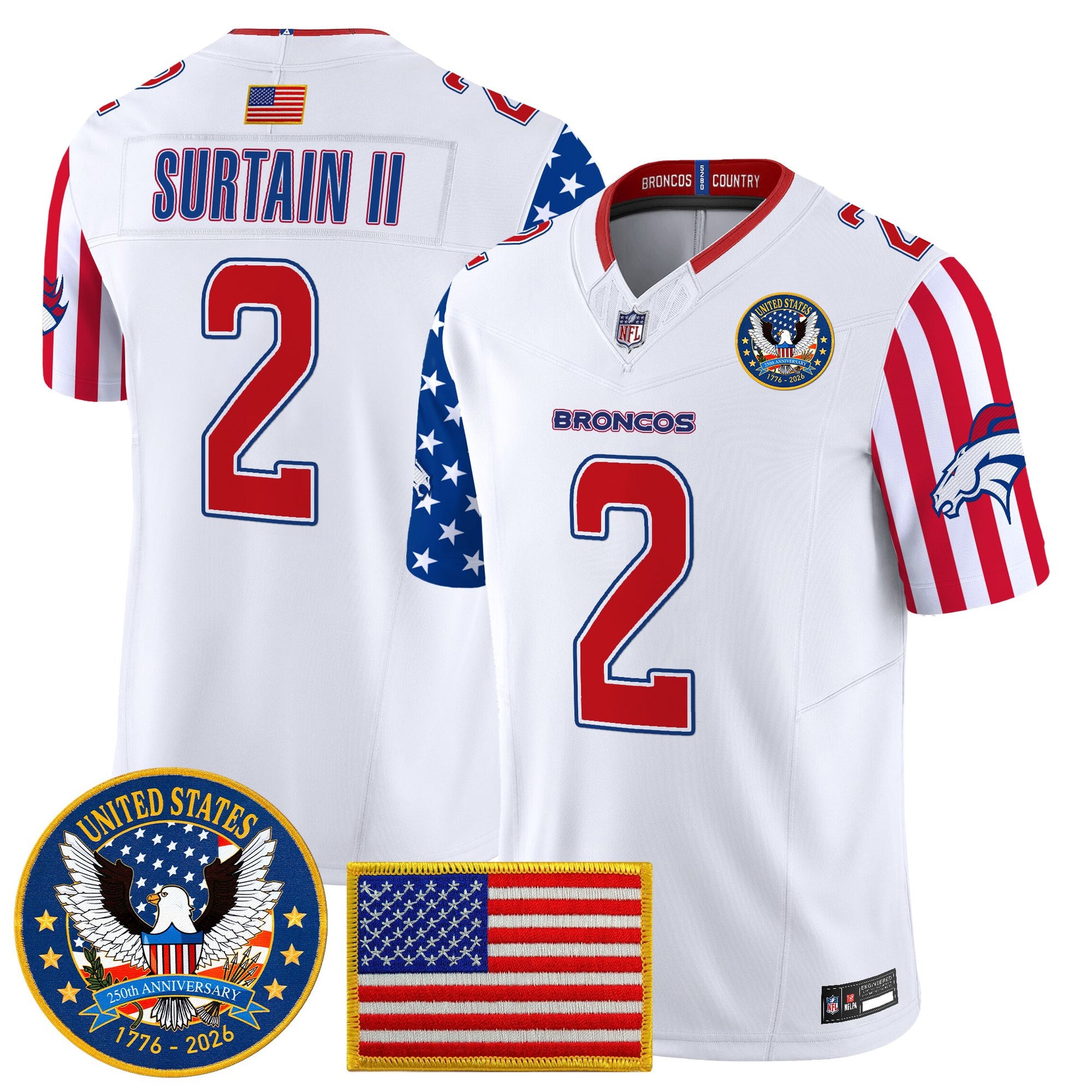 Men's Denver Broncos "America250 Edition" Vapor Limited Jersey V2 - All Stitched
