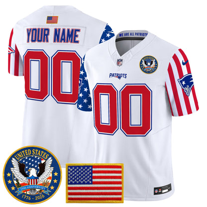 New England Patriots "America250 Edition" Vapor Limited Custom Jersey - All Stitched