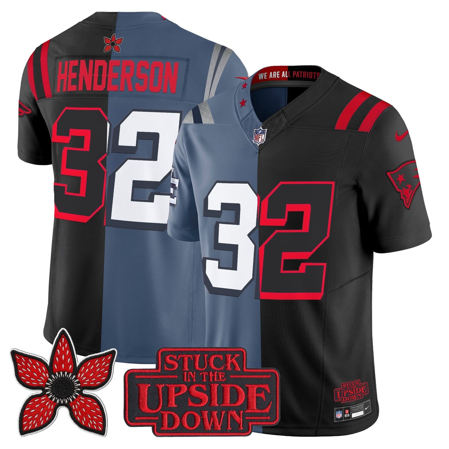 Men's New England Patriots 'Upside Down Edition' Vapor Limited Jersey - All Stitched