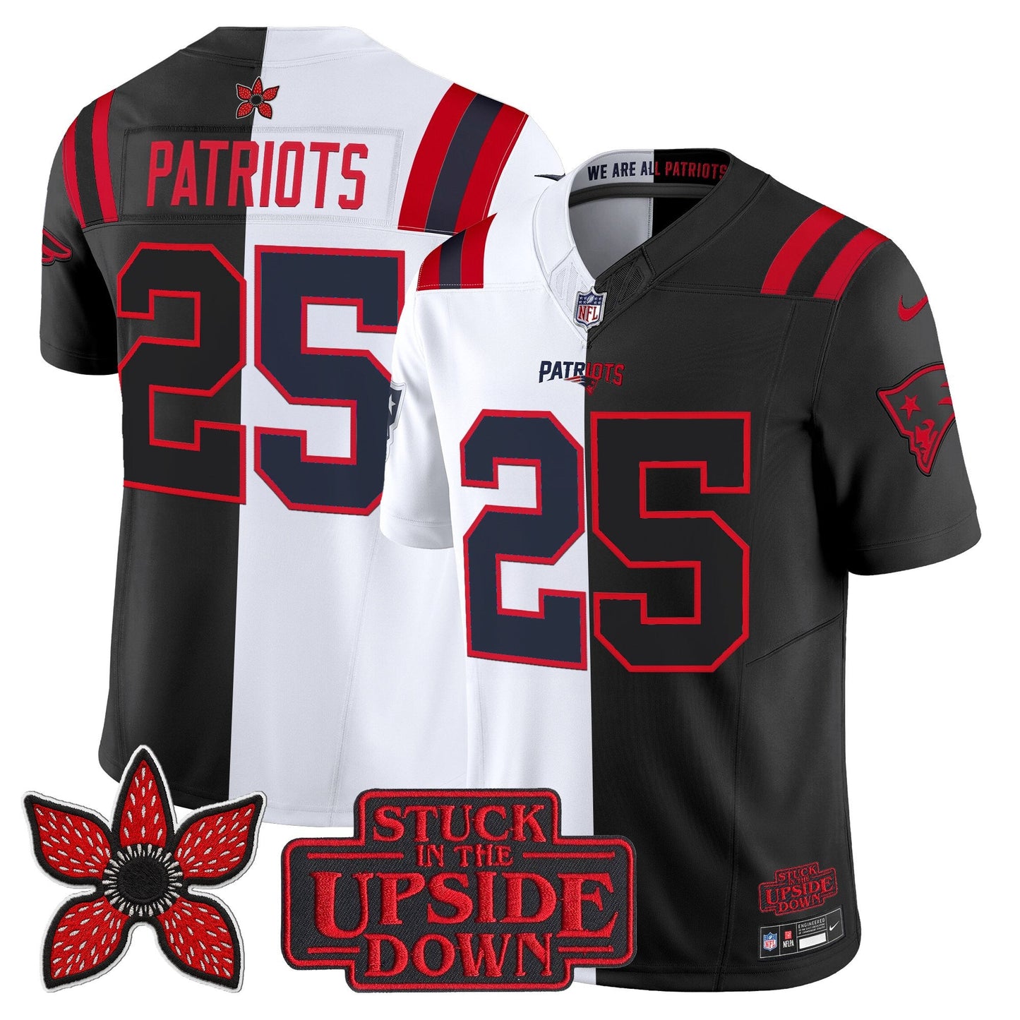 Men's New England Patriots 'Upside Down Edition' Vapor Limited Jersey - All Stitched