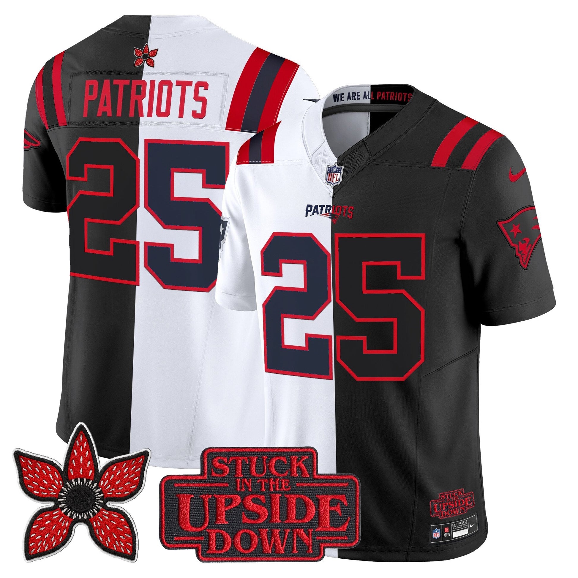 Men's New England Patriots 'Upside Down Edition' Vapor Limited Jersey - All Stitched