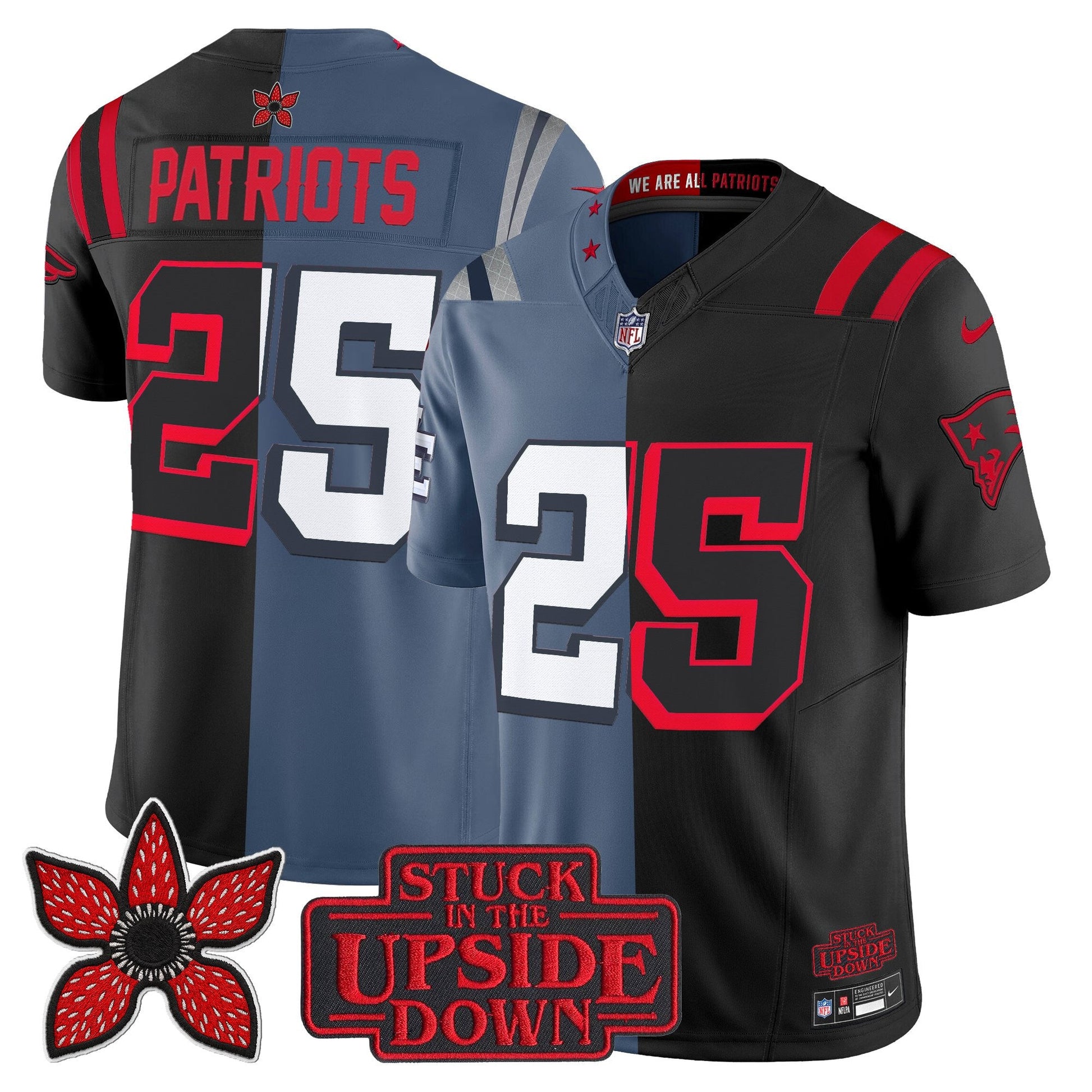 Men's New England Patriots 'Upside Down Edition' Vapor Limited Jersey - All Stitched