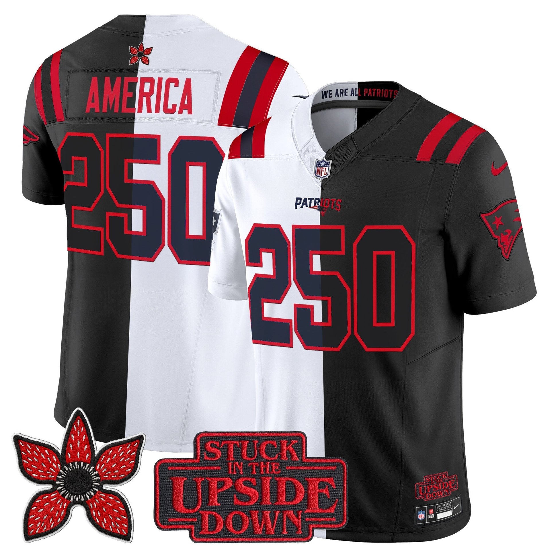 Men's New England Patriots 'Upside Down Edition' Vapor Limited Jersey - All Stitched