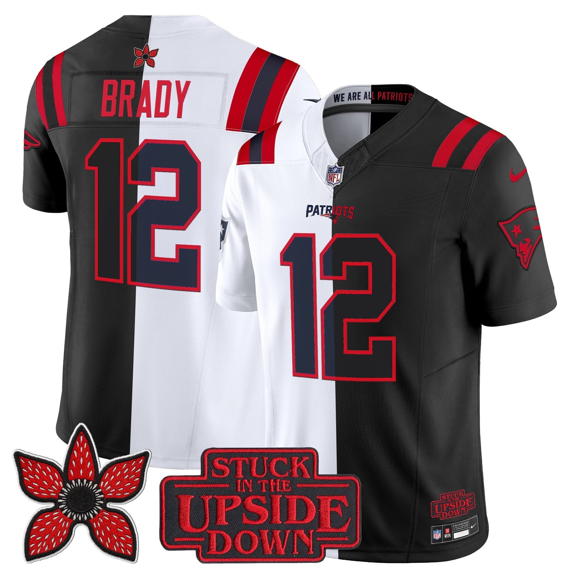 Men's New England Patriots 'Upside Down Edition' Vapor Limited Jersey - All Stitched
