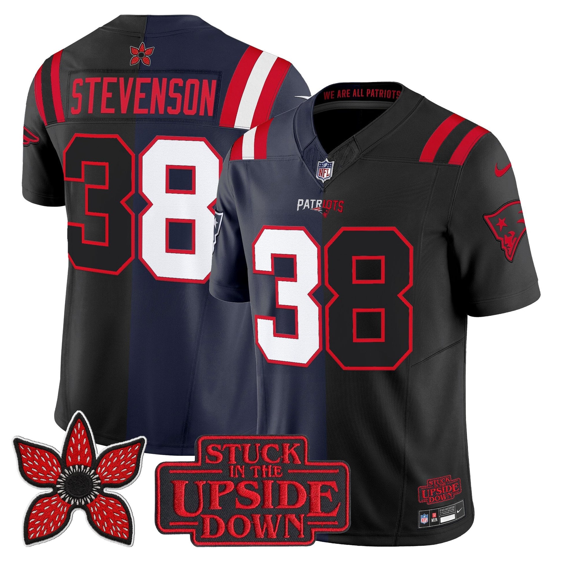 Men's New England Patriots 'Upside Down Edition' Vapor Limited Jersey - All Stitched
