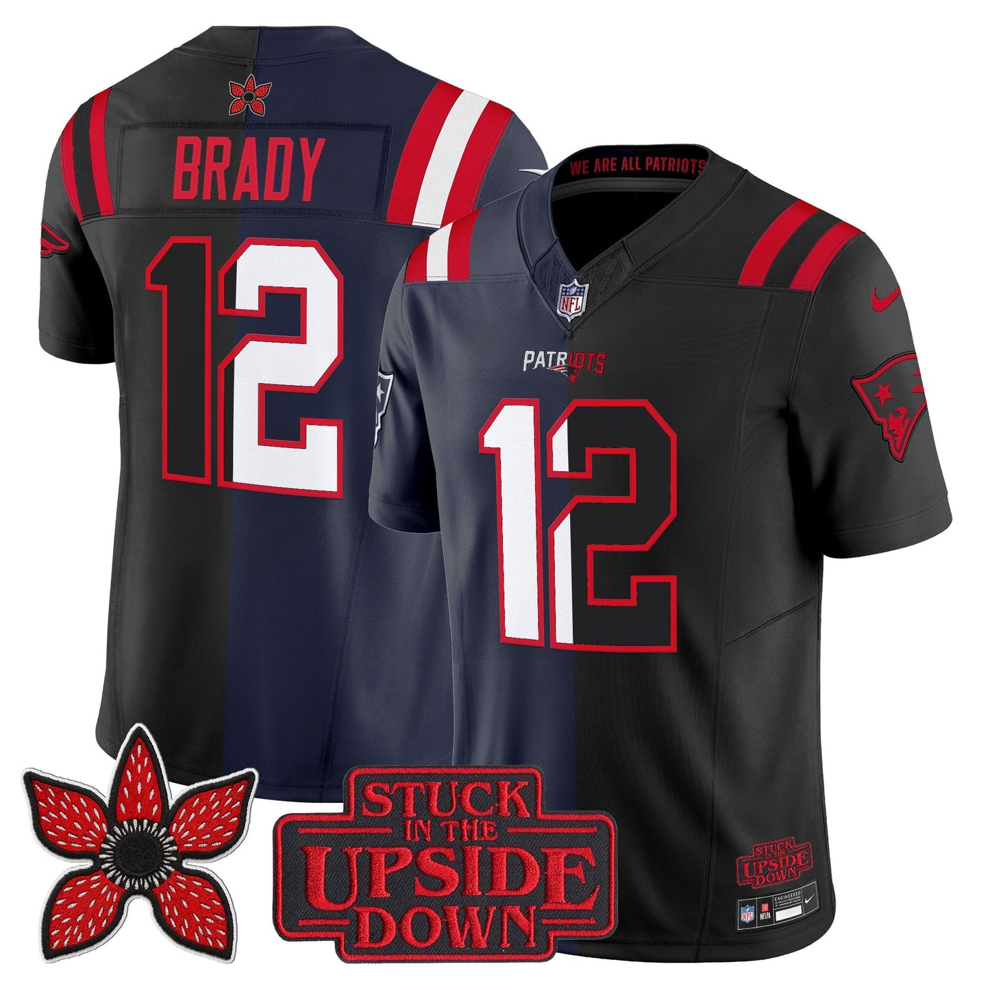 Men's New England Patriots 'Upside Down Edition' Vapor Limited Jersey - All Stitched