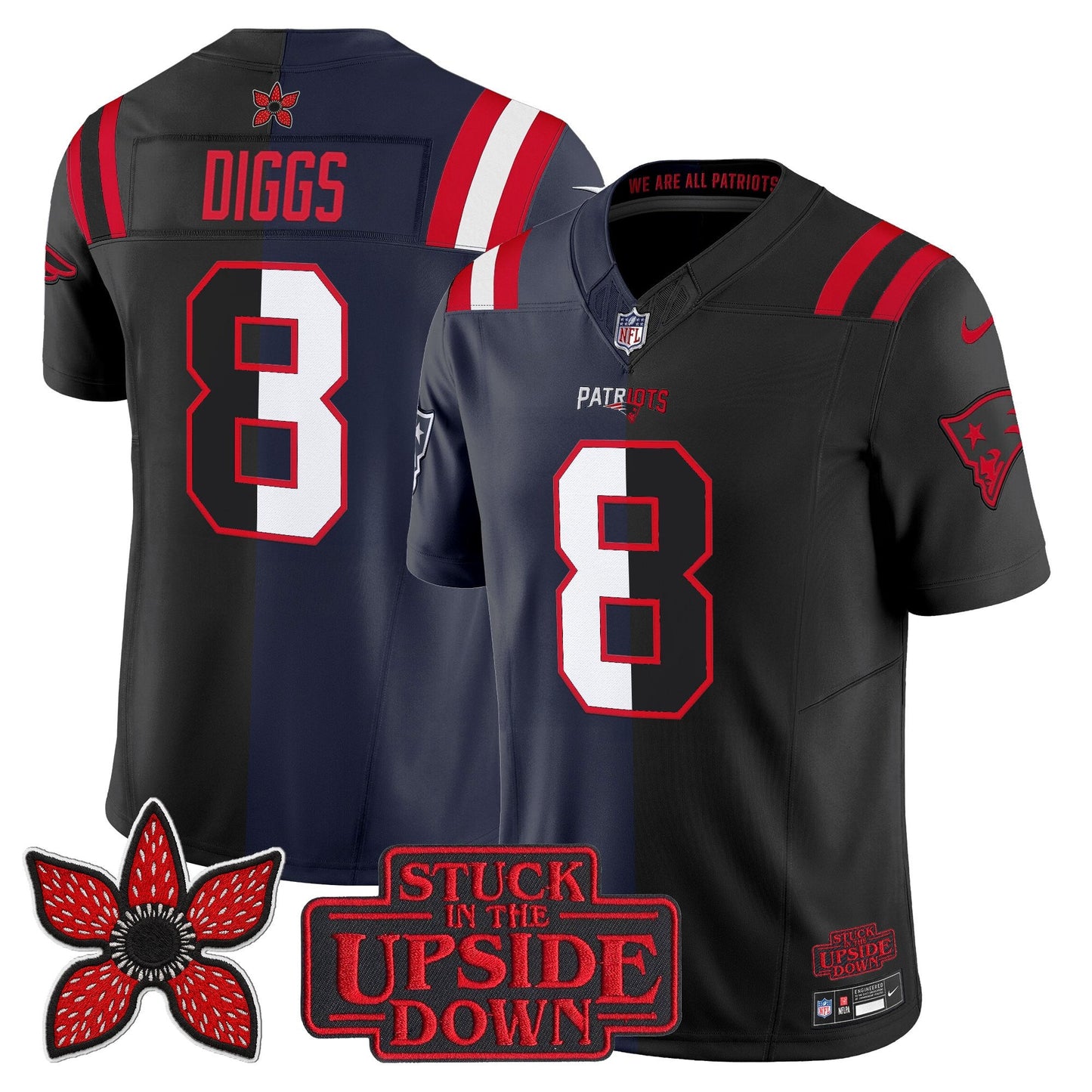 Men's New England Patriots 'Upside Down Edition' Vapor Limited Jersey - All Stitched