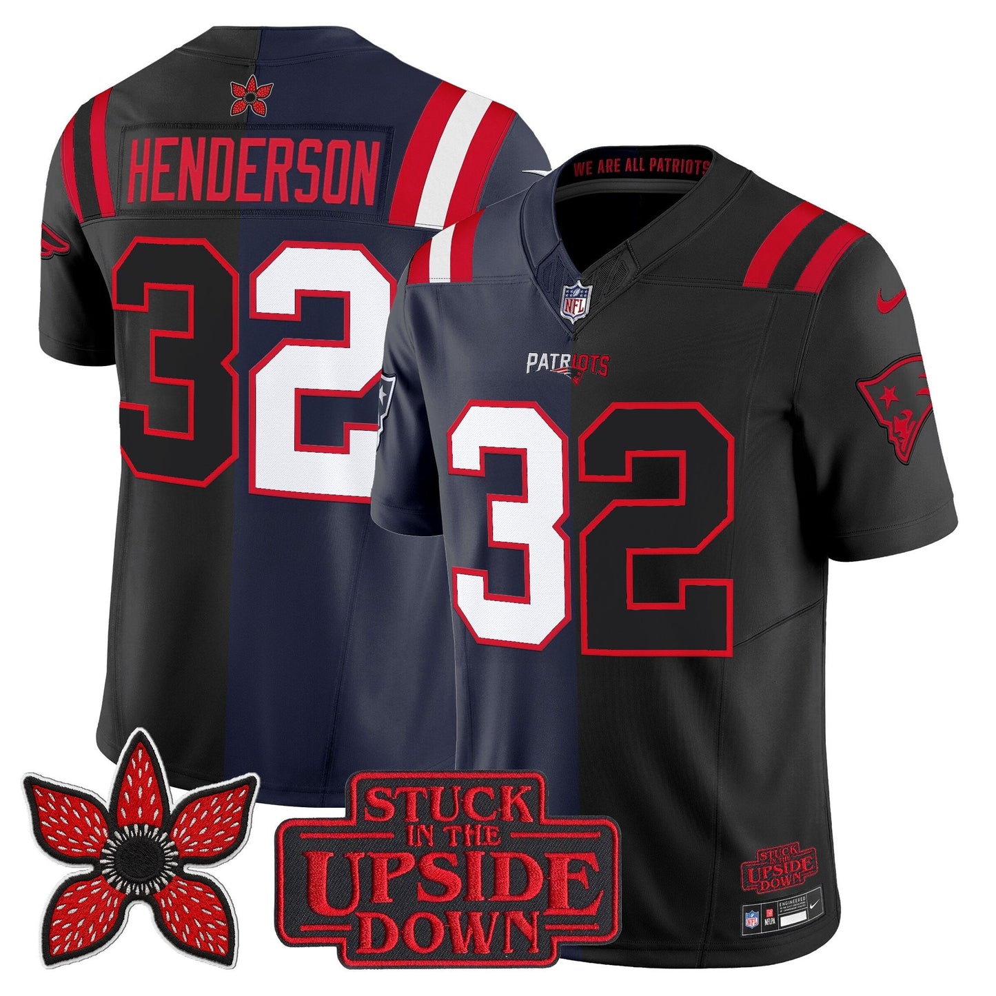 Men's New England Patriots 'Upside Down Edition' Vapor Limited Jersey - All Stitched