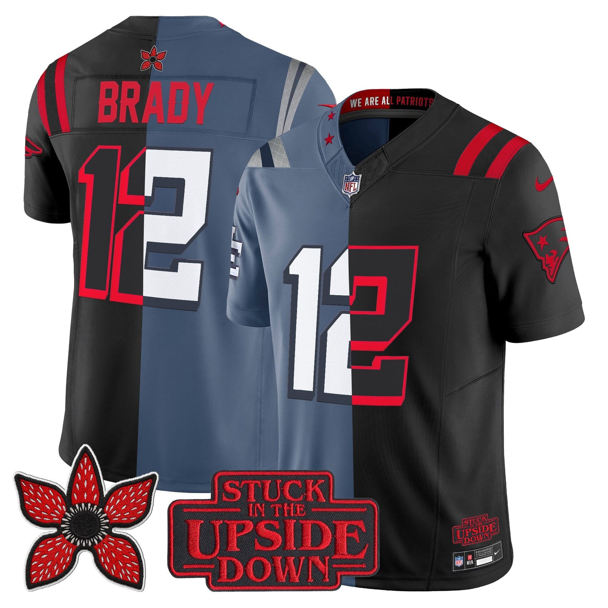 Men's New England Patriots 'Upside Down Edition' Vapor Limited Jersey - All Stitched