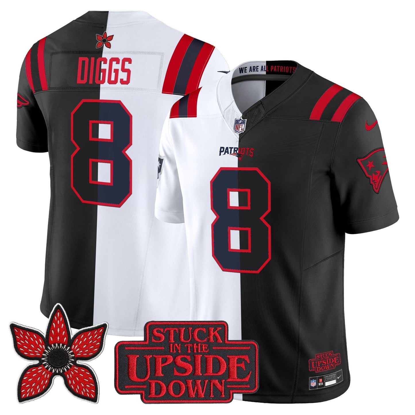Men's New England Patriots 'Upside Down Edition' Vapor Limited Jersey - All Stitched