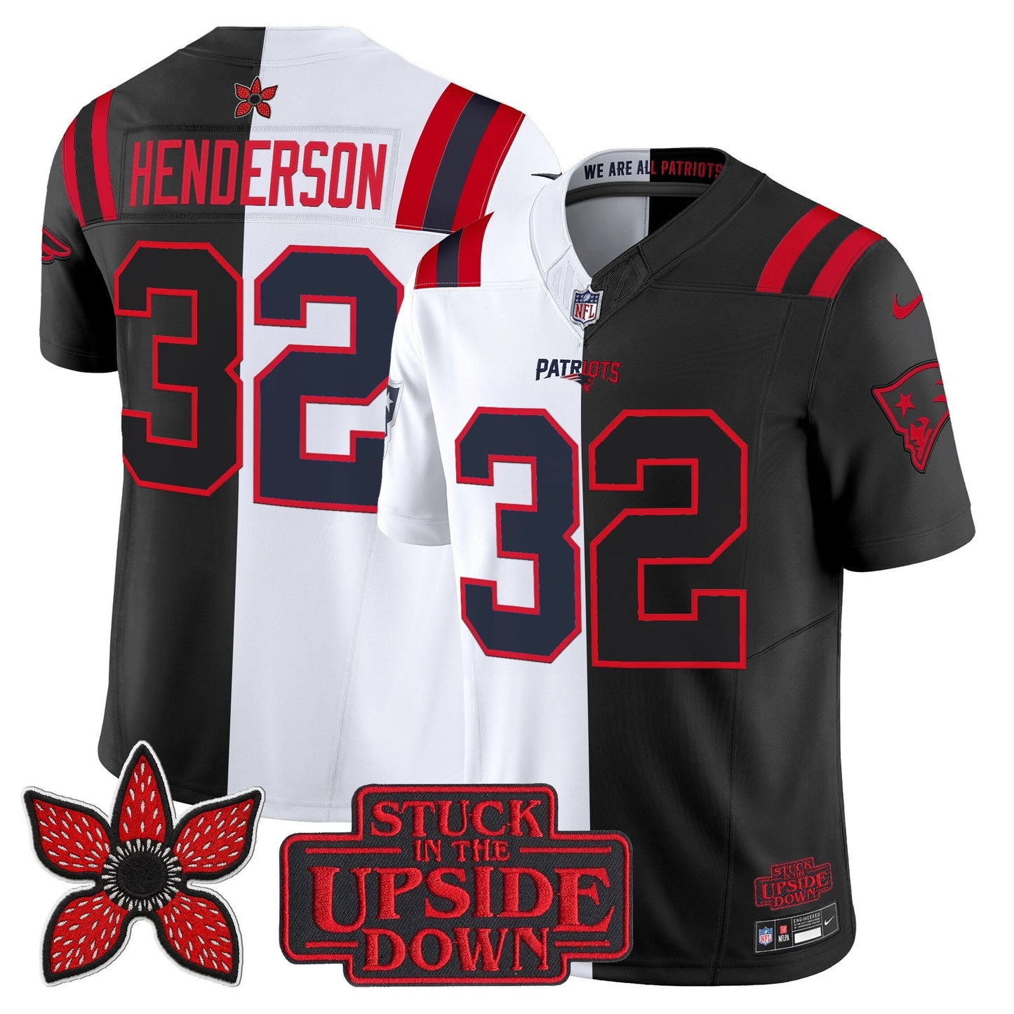 Men's New England Patriots 'Upside Down Edition' Vapor Limited Jersey - All Stitched