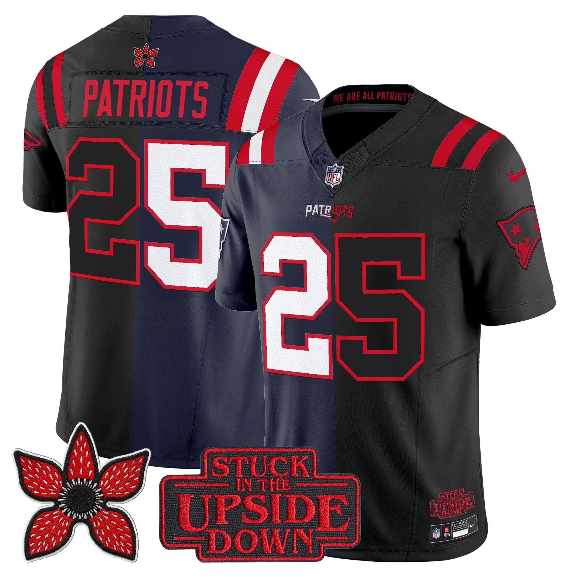 Men's New England Patriots 'Upside Down Edition' Vapor Limited Jersey - All Stitched