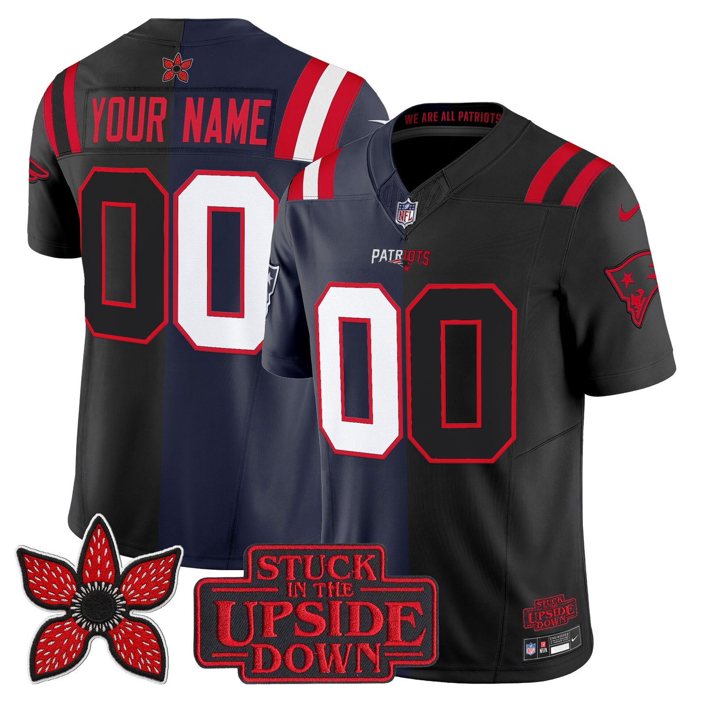 New England Patriots 'Upside Down Edition' Vapor Limited Custom Jersey - All Stitched