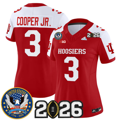 Women's Indiana Hoosiers "United States 250th Anniversary Patch" Vapor Limited Jersey - All Stitched