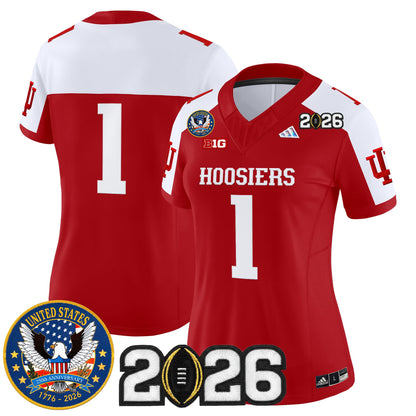 Women's Indiana Hoosiers "United States 250th Anniversary Patch" Vapor Limited Jersey - All Stitched