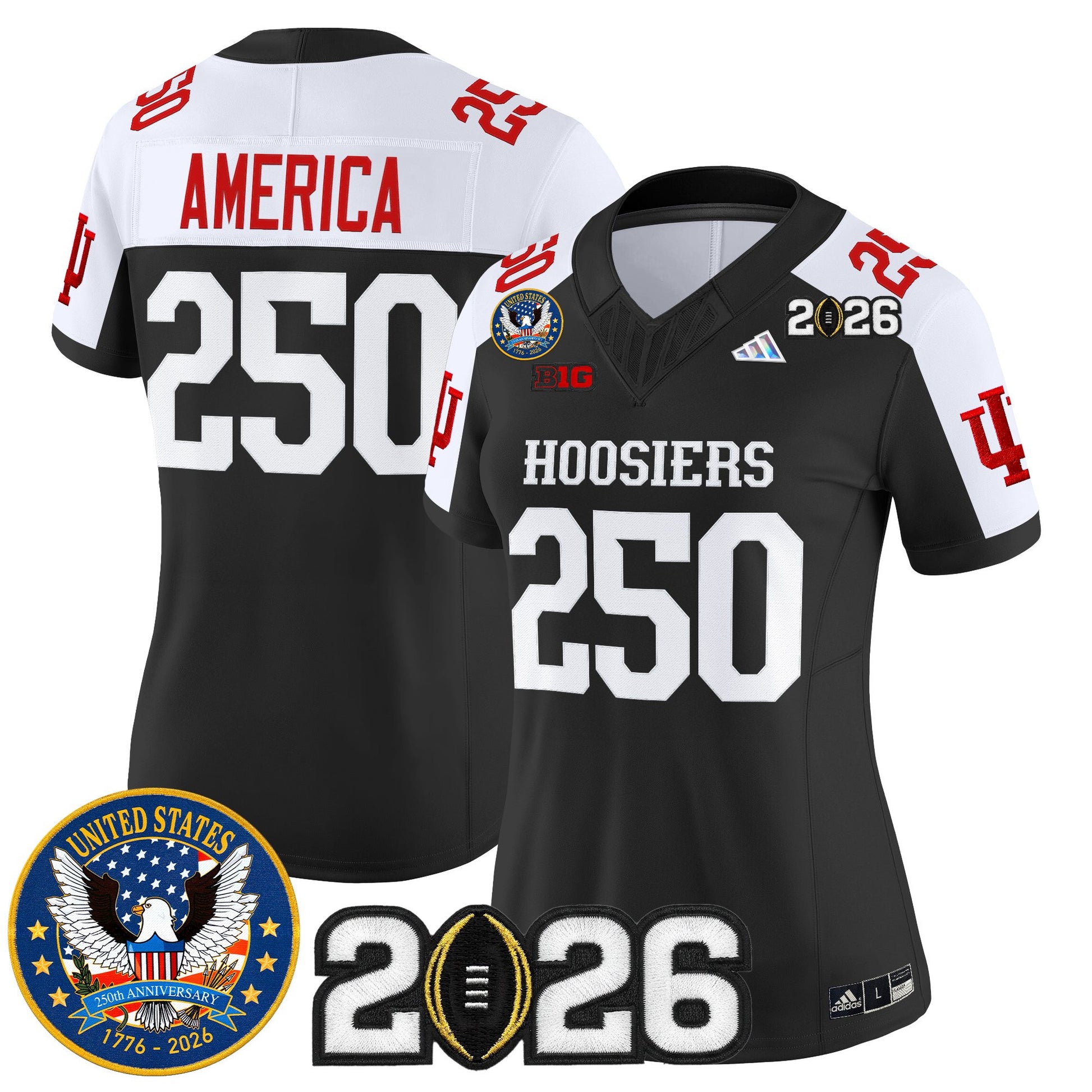 Women's Indiana Hoosiers "United States 250th Anniversary Patch" Vapor Limited Jersey - All Stitched