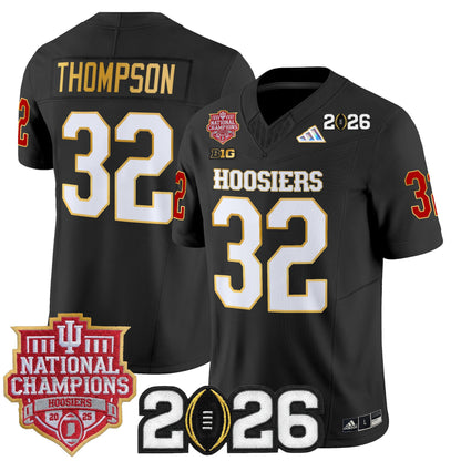 Men's Indiana Hoosiers 2025 National Champions & 2026 CFP Final Patch Gold Trim Vapor Limited Jersey - All Stitched