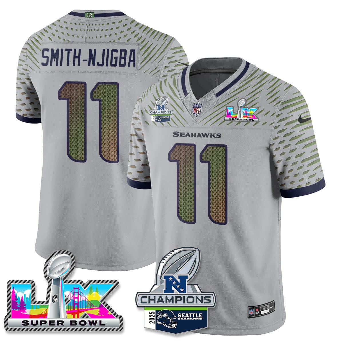 SEA 2025 NFC Champions Vapor Limited Jersey V2 - All Stitched