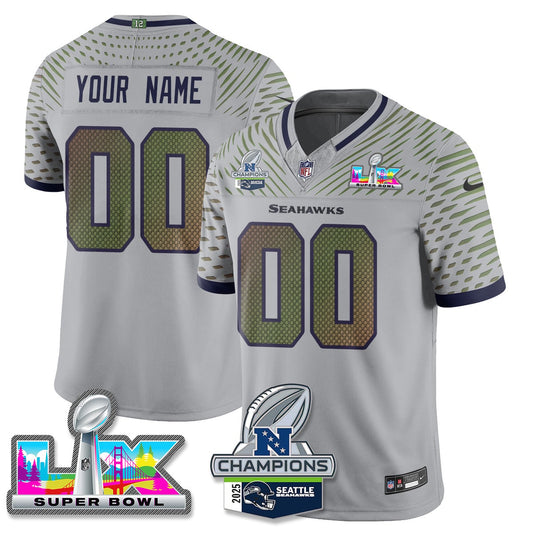 Custom SEA 2025 NFC Champions Vapor Limited Jersey V2 - All Stitched