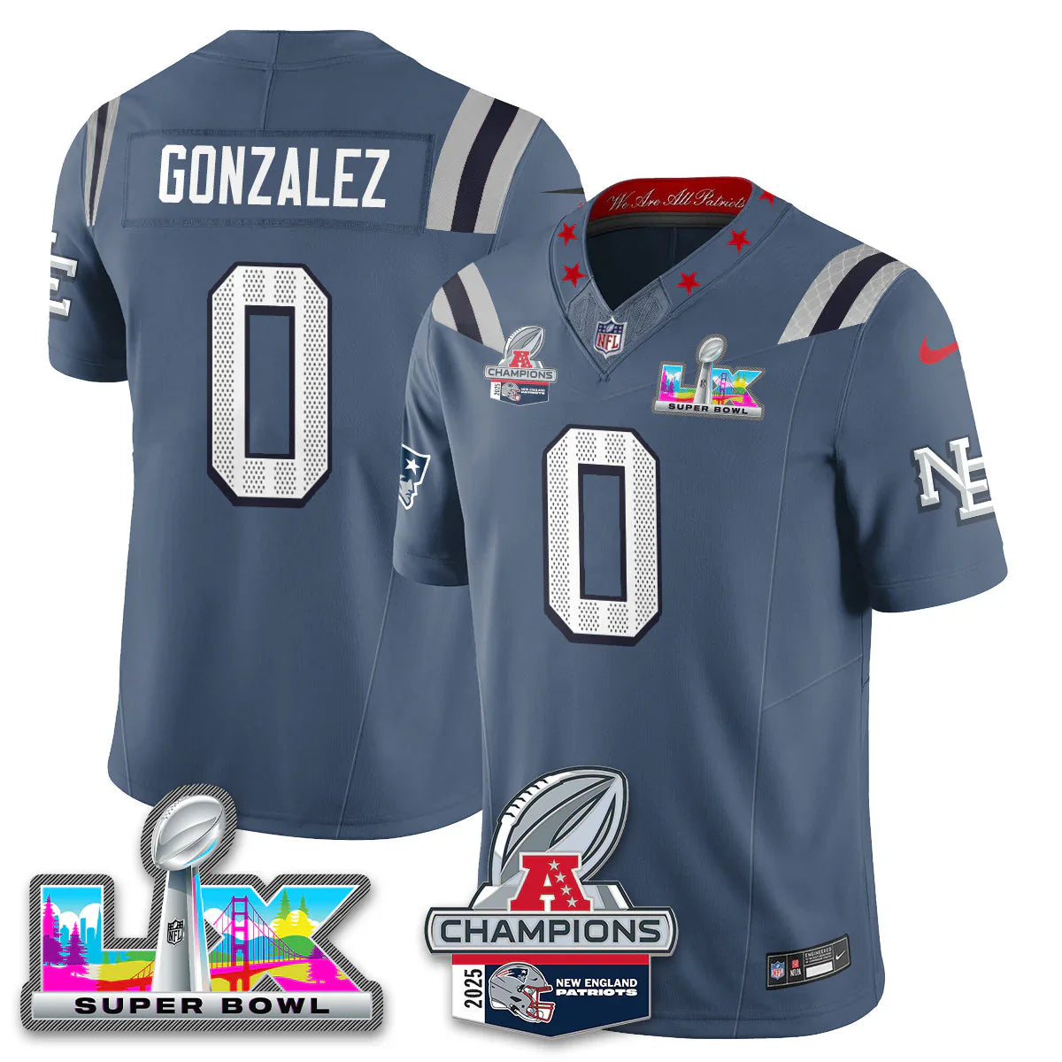 NE SB LX Game Patch Vapor Limited Gold Jersey - All Stitched