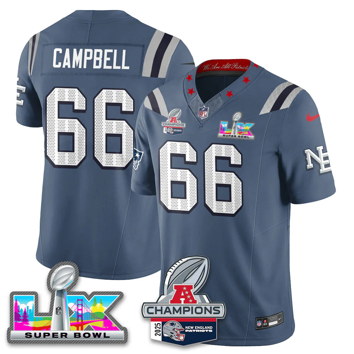 NE SB LX Game Patch Vapor Limited Jersey - All Stitched