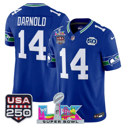 SEA S.Bowl LX & US 250th Anniversary Patch Vapor Limited Jersey - All Stitched