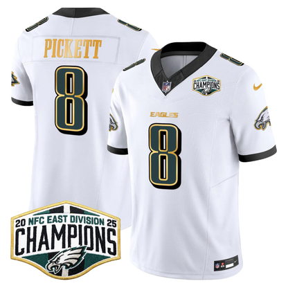 Eagles 2025 NFC East Division Champions Gold Trim Vapor Limited Jersey - All Stitched