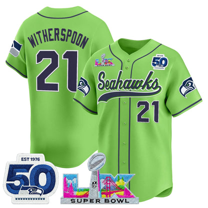 SEA Super Bowl LX Vapor Baseball Neon Green Jersey - Stitched
