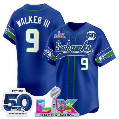 SEA Super Bowl LX Vapor Baseball Neon Green Jersey - Stitched