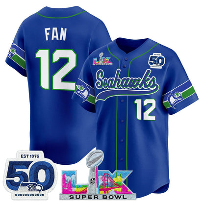SEA Super Bowl LX Vapor Baseball Neon Green Jersey - Stitched